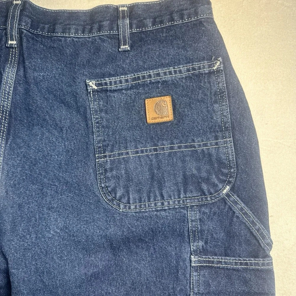 Carhartt Men's Jeans 42x30 Blue‎ Denim Dungaree Work Pants Straight